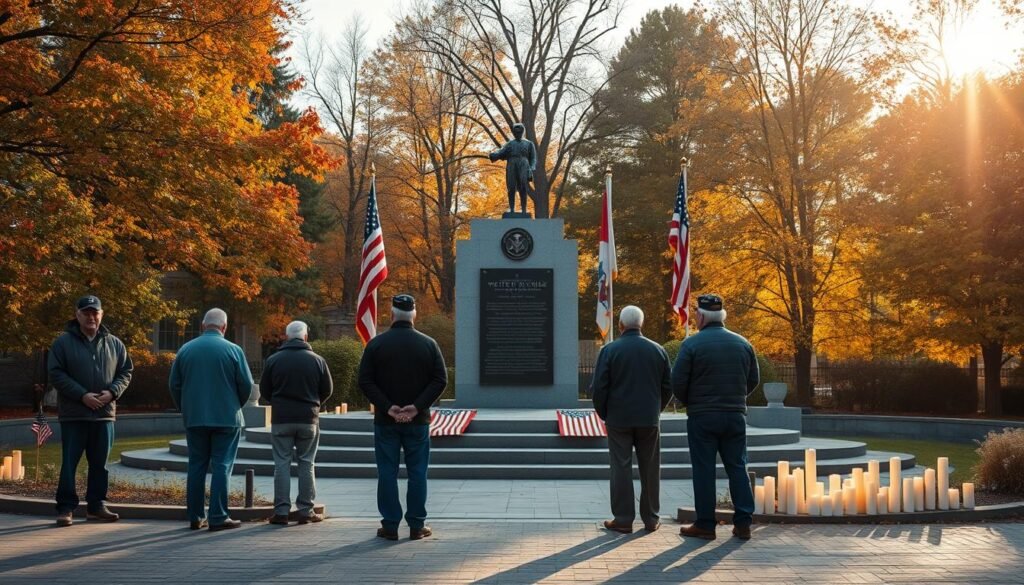 Veterans attending commemorative services